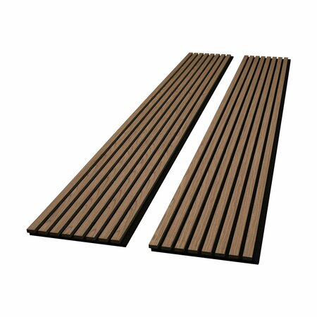 OUTWATER Acoustic Wall Panels 12.6'' X 94.5'' L. Walnut, 2PK 5APD12015